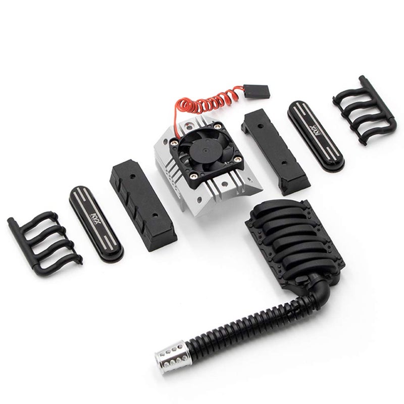 KYX Racing Alloy V8 Engine Motor Heatsinks & Cooling Fan for RC Crawler Car Axial SCX10 II 90046 Wraith D90 Traxxas TRX4 540/550 Motor Accessories - Image 2
